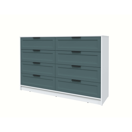 Kомод Тренд КТ-К157 (Белый платинум ЛДСП/ Верде ЛМДФ) Ш1565 В1020 Г451